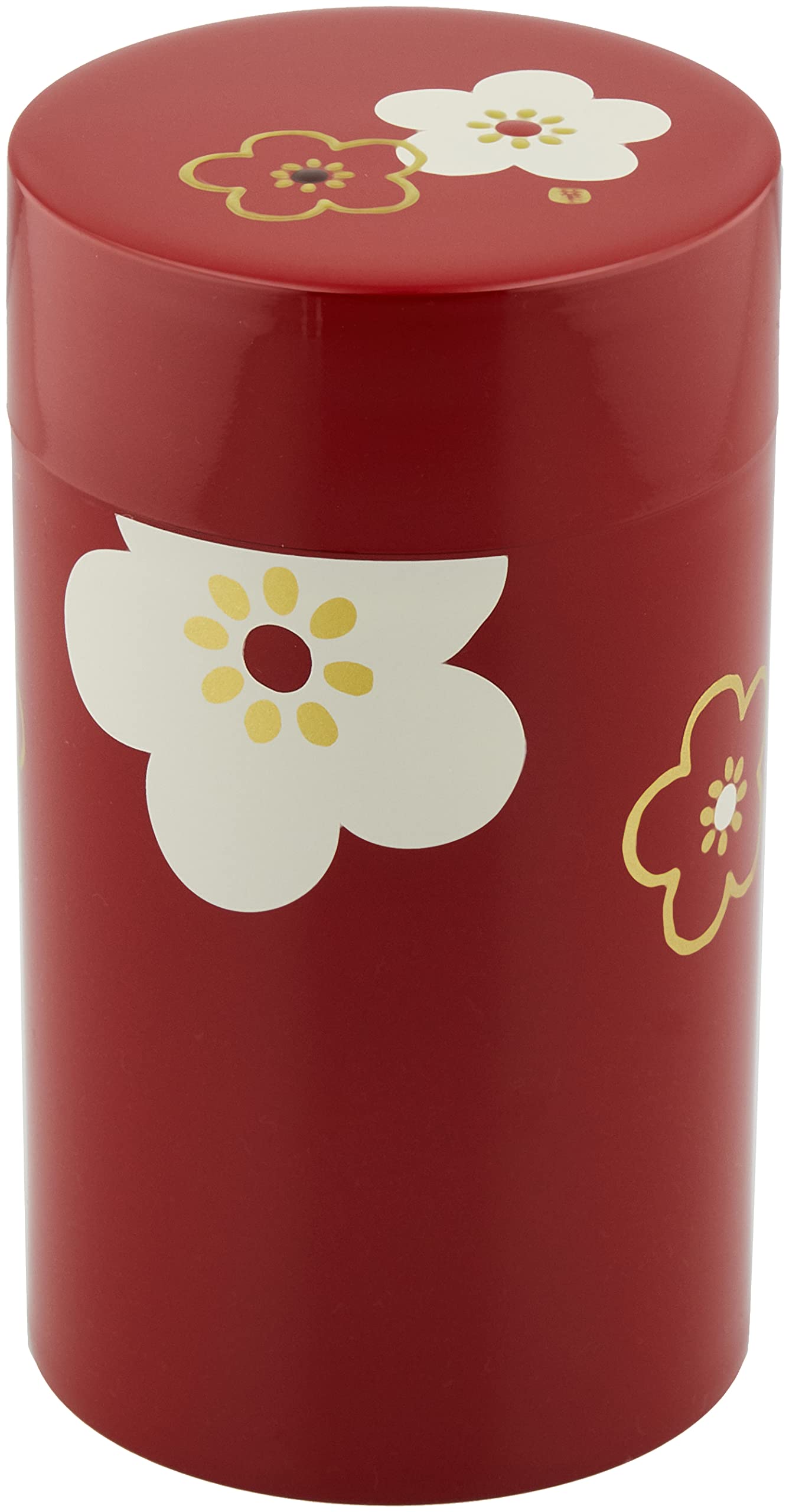 Amazon｜たつみや(Tatsumiya) 茶筒 大 華文様 梅 朱 大 華文様 梅